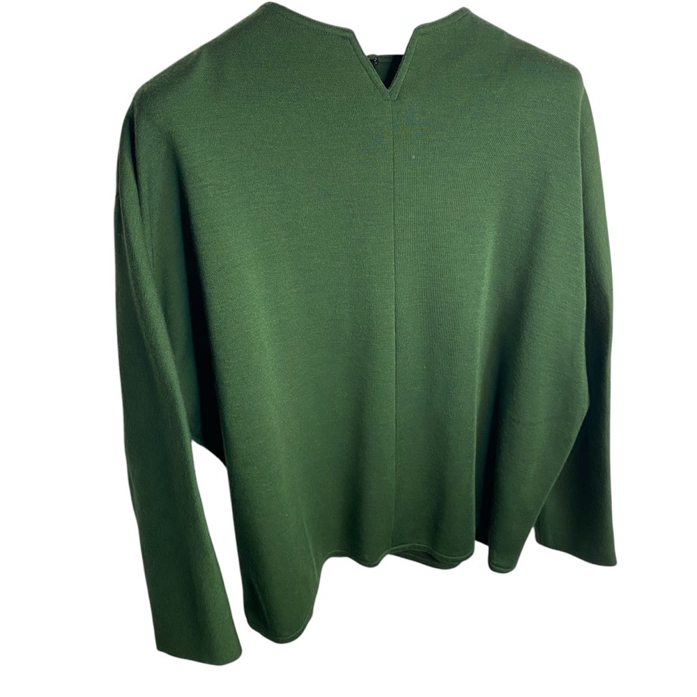 Fiandaca VTG Wool A line Knit Sweater XL Green Talon Zip Made In USA Oversize